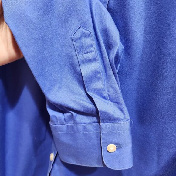 Hudson Room Shirt Men's Size 16 Blue Long Sleeve Classic Button Down 100% Cotton - Picture 9 of 11
